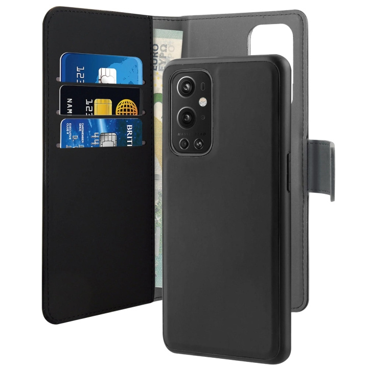 Puro OnePlus 9 Pro Wallet Detachable, Black i gruppen SMARTTELEFON & NETTBRETT / Mobilbeskyttelse / OnePlus hos TP E-commerce Nordic AB (C65290)