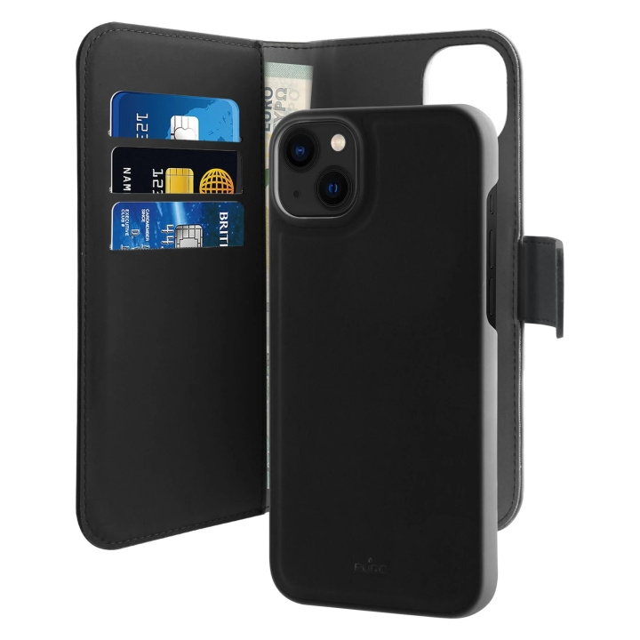 Puro iPhone 14 Plus Eco-Leather wallet, Black i gruppen SMARTTELEFON & NETTBRETT / Mobilbeskyttelse / Apple / iPhone 14 hos TP E-commerce Nordic AB (C65311)