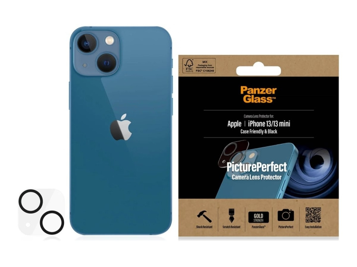 PanzerGlass Objektiv beskyttelse Sort Transparent Apple iPhone 13 i gruppen SMARTTELEFON & NETTBRETT / Mobilbeskyttelse / Apple / iPhone 13 hos TP E-commerce Nordic AB (C65889)