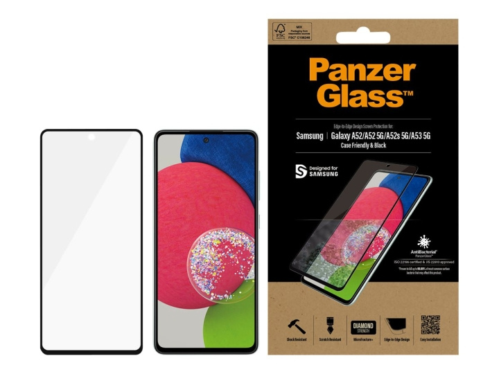 PanzerGlass Skærmbeskytter Sort Transparent Samsung Galaxy A52, A52 5G i gruppen SMARTTELEFON & NETTBRETT / Mobilbeskyttelse / Samsung hos TP E-commerce Nordic AB (C65938)