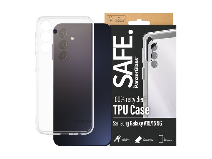 PanzerGlass SAFE. by PanzerGlass Beskyttelsescover Gennemsigtig Samsung Galaxy A15, A15 5G i gruppen SMARTTELEFON & NETTBRETT / Mobilbeskyttelse / Samsung hos TP E-commerce Nordic AB (C65948)