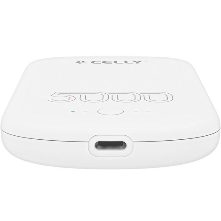 Celly MAGPB5000PRO PowerBank 10W MagSafe Trådlös laddning 5000mAh Vit i gruppen SMARTTELEFON & NETTBRETT / Ladere og Kabler / Powerbanks hos TP E-commerce Nordic AB (C65981)