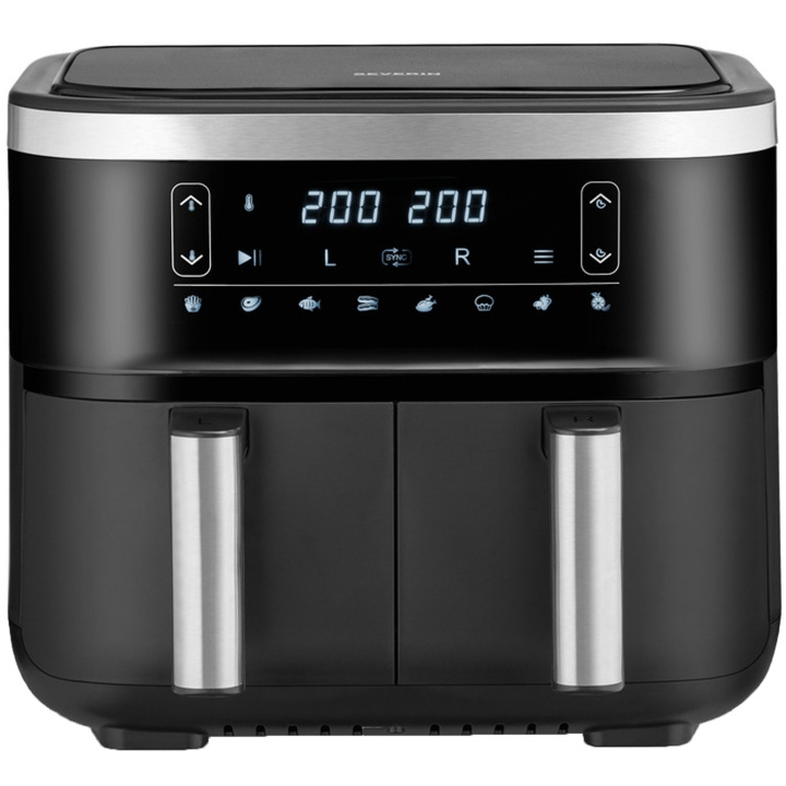 Severin Air Fryer Dubbel 2X4L FR2453 2850w Led display i gruppen HJEM, HUS OG HAGE / Husholdningsapparater / Airfryers og frityrkokere hos TP E-commerce Nordic AB (C65988)