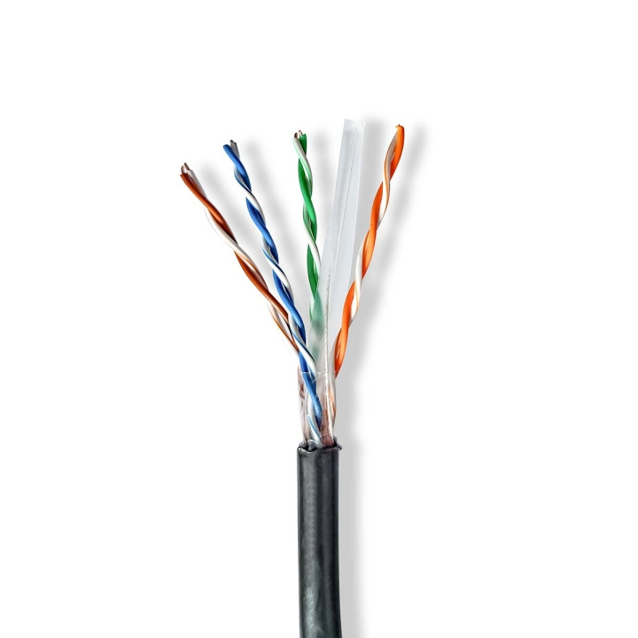 Nedis Nettverkskabelen Roll | CAT6 | Fast | U/UTP | CCA | 100.0 m | Utendørs | Rund | PE | Sort | Trekkboks i gruppen Datautstyr / Kabler og adaptere / Nettverk / Cat6 hos TP E-commerce Nordic AB (C66049)