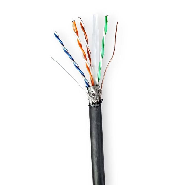 Nedis Nettverkskabelen Roll | CAT6 | Fast | S/FTP | Kobber | 305.0 m | Utendørs | Rund | PE | Sort | Trekkboks i gruppen Datautstyr / Kabler og adaptere / Nettverk / Cat6 hos TP E-commerce Nordic AB (C66054)