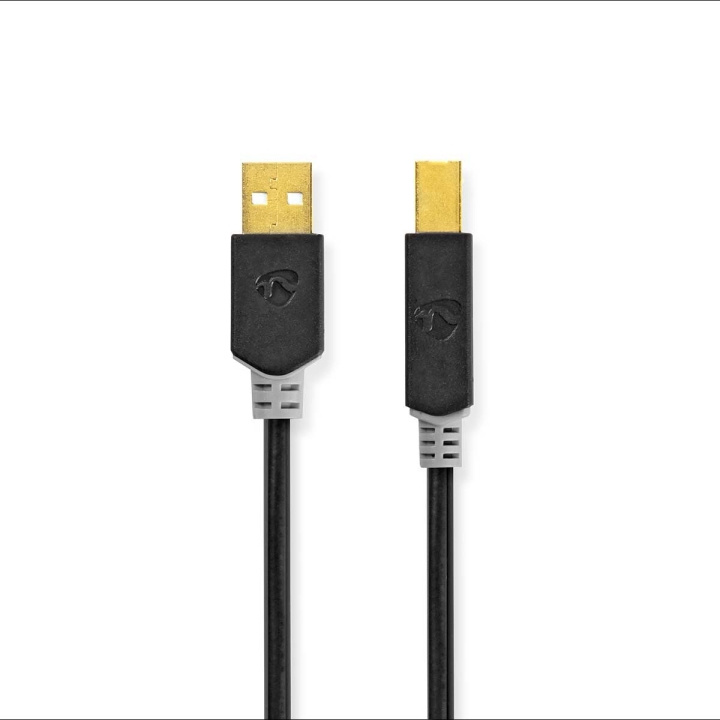 Nedis USB-kabel | USB 2.0 | USB-A Han | USB-B Han | 480 Mbps | Gull belagt | 1.00 m | Rund | PVC | Antrasitt | Boks i gruppen Datautstyr / Kabler og adaptere / USB / USB-A / Kabler hos TP E-commerce Nordic AB (C66060)