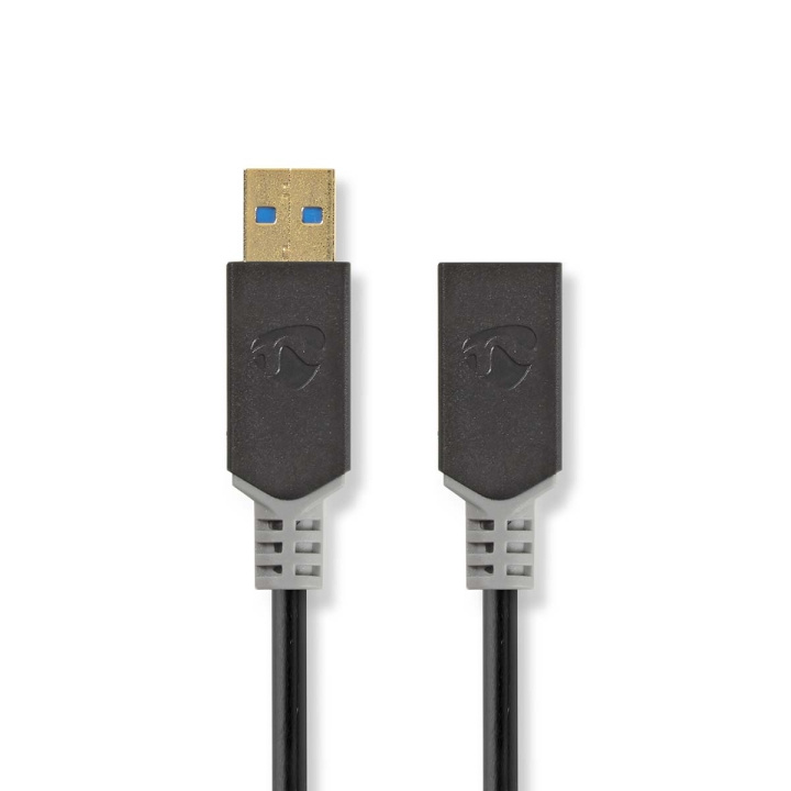 Nedis USB-kabel | USB 3.2 Gen 1 | USB-A Han | USB-A Hun | 5 Gbps | Gull belagt | 2.00 m | Rund | PVC | Antrasitt | Boks i gruppen Datautstyr / Kabler og adaptere / USB / USB-A / Kabler hos TP E-commerce Nordic AB (C66068)