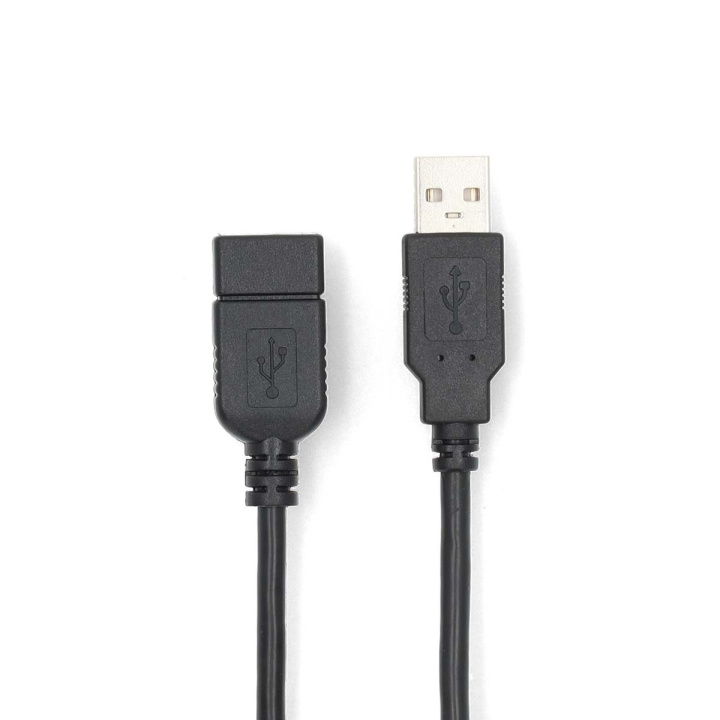 Nedis USB-kabel | USB 2.0 | USB-A Han | USB-A Hun | 480 Mbps | Nikkel belagt | 1.00 m | Rund | PVC | Sort | Boks i gruppen Datautstyr / Kabler og adaptere / USB / USB-A / Kabler hos TP E-commerce Nordic AB (C66072)