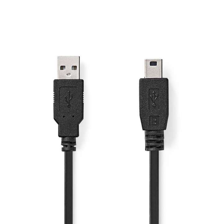 Nedis USB-kabel | USB 2.0 | USB-A Han | USB Mini-B 5 pins Han | 480 Mbps | Nikkel belagt | 1.00 m | Rund | PVC | Sort | Boks i gruppen Datautstyr / Kabler og adaptere / USB / Mini-USB hos TP E-commerce Nordic AB (C66078)