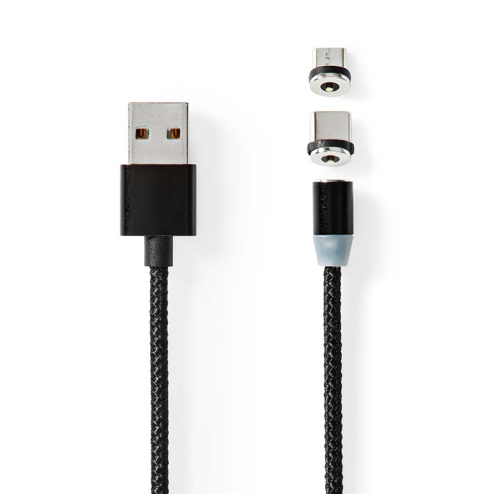 Nedis USB-kabel | USB 2.0 | USB-A Han | USB Micro-B Han / USB-C™ Hann | 10 W | No Data Transfer | Nikkel belagt | 2.00 m | Rund | Nylon | Sort | Boks i gruppen SMARTTELEFON & NETTBRETT / Ladere og Kabler / Kabler / Kabler microUSB hos TP E-commerce Nordic AB (C66091)