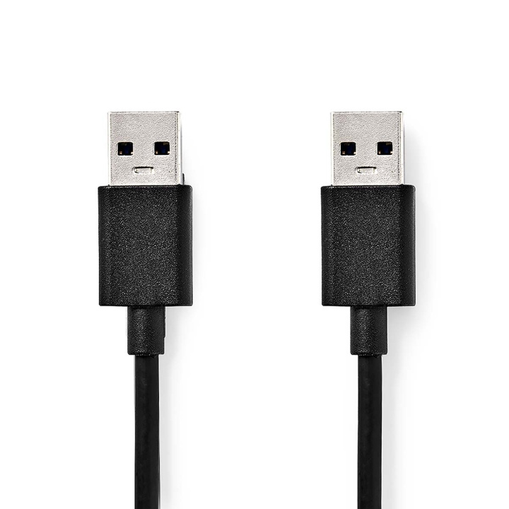 Nedis USB-kabel | USB 3.2 Gen 1 | USB-A Han | USB-A Han | 5 Gbps | Nikkel belagt | 1.00 m | Rund | PVC | Sort | Boks i gruppen Datautstyr / Kabler og adaptere / USB / USB-A / Kabler hos TP E-commerce Nordic AB (C66098)