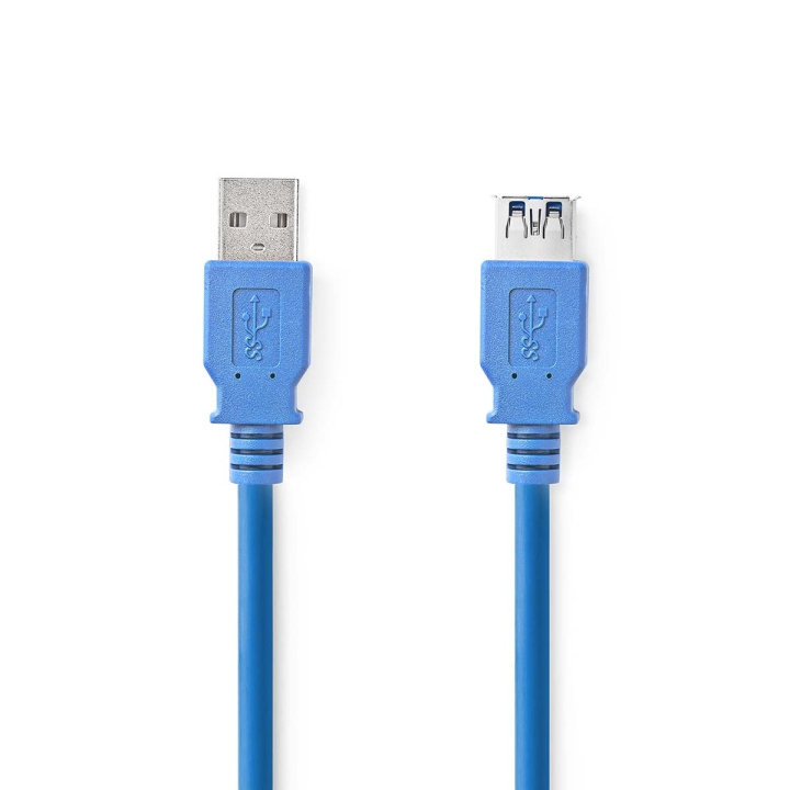 Nedis USB-kabel | USB 3.2 Gen 1 | USB-A Han | USB-A Hun | 5 Gbps | Nikkel belagt | 2.00 m | Rund | PVC | Blå | Boks i gruppen Datautstyr / Kabler og adaptere / USB / USB-A / Kabler hos TP E-commerce Nordic AB (C66100)