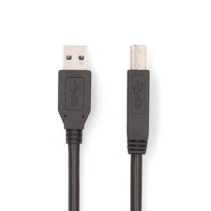 Nedis USB-kabel | USB 3.2 Gen 1 | USB-A Han | USB-B Han | 5 Gbps | Nikkel belagt | 2.00 m | Rund | PVC | Sort | Boks i gruppen Datautstyr / Kabler og adaptere / USB / USB-A / Kabler hos TP E-commerce Nordic AB (C66101)