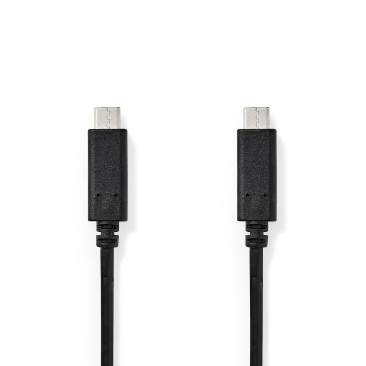 Nedis USB-kabel | USB 3.2 Gen 1 | USB-C™ Hann | USB-C™ Hann | 60 W | 4K@60Hz | 5 Gbps | Nikkel belagt | 1.00 m | Rund | PVC | Sort | Boks i gruppen Datautstyr / Kabler og adaptere / USB / USB-C hos TP E-commerce Nordic AB (C66105)