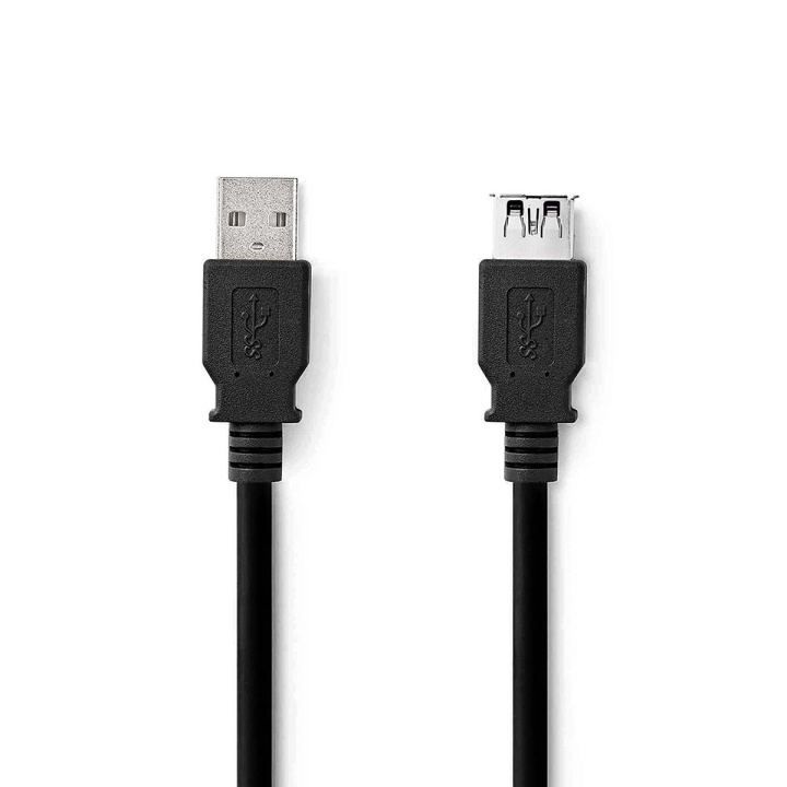 Nedis USB-kabel | USB 3.2 Gen 1 | USB-A Han | USB-A Hun | 5 Gbps | Nikkel belagt | 1.00 m | Rund | PVC | Sort | Label i gruppen Datautstyr / Kabler og adaptere / USB / USB-A / Kabler hos TP E-commerce Nordic AB (C66140)