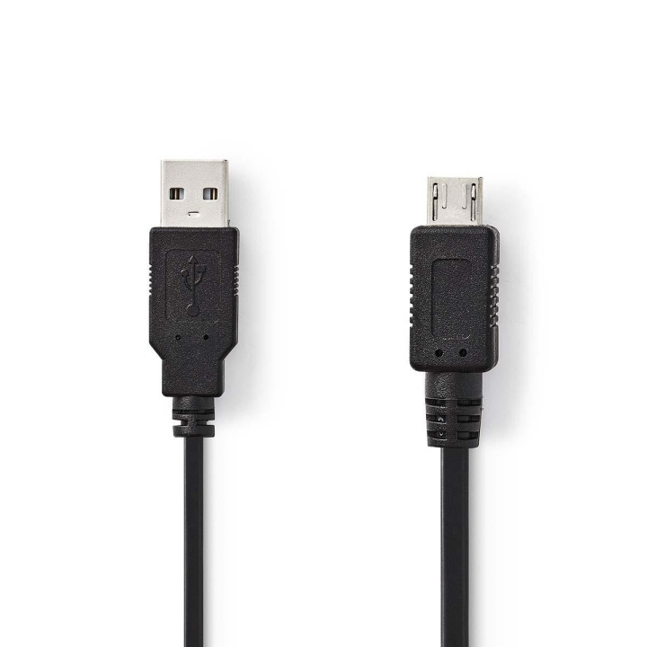 Nedis USB-kabel | USB 2.0 | USB-A Han | USB Micro-A | 480 Mbps | Nikkel belagt | 2.00 m | Rund | PVC | Sort | Plastpose i gruppen Datautstyr / Kabler og adaptere / USB / Micro-USB / Kabler hos TP E-commerce Nordic AB (C66152)