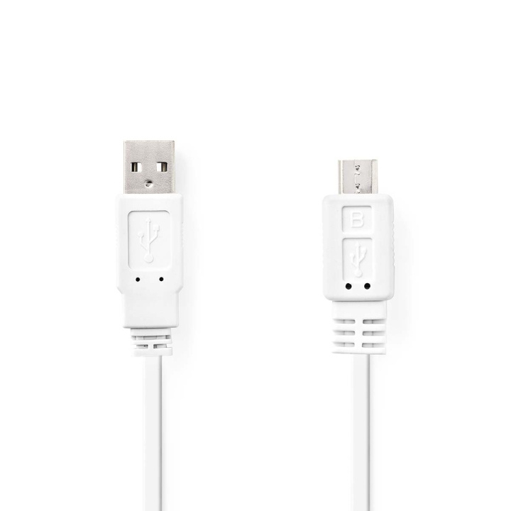 Nedis USB-kabel | USB 2.0 | USB-A Han | USB Micro-B Han | 480 Mbps | Nikkel belagt | 1.00 m | Flatt | PVC | Hvit | Konvolutt i gruppen SMARTTELEFON & NETTBRETT / Ladere og Kabler / Kabler / Kabler microUSB hos TP E-commerce Nordic AB (C66155)