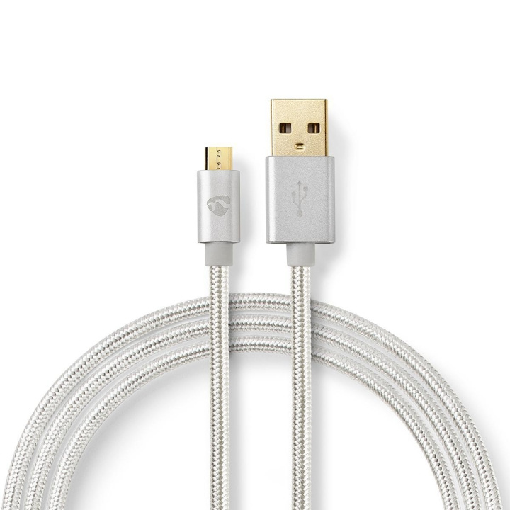 Nedis USB-kabel | USB 2.0 | USB-A Han | USB Micro-B Han | 10 W | 480 Mbps | Gull belagt | 3.00 m | Rund | Flettet / Nylon | Aluminium | Deksel Vindusboks i gruppen Datautstyr / Kabler og adaptere / USB / Micro-USB / Kabler hos TP E-commerce Nordic AB (C66173)