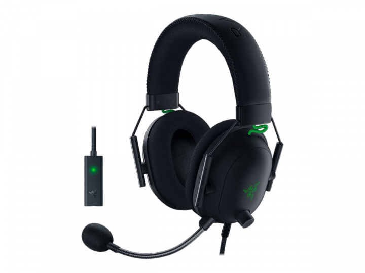 Razer BlackShark V2 Wired Headset Black Green i gruppen Datautstyr / GAMING / Headset hos TP E-commerce Nordic AB (C66403)