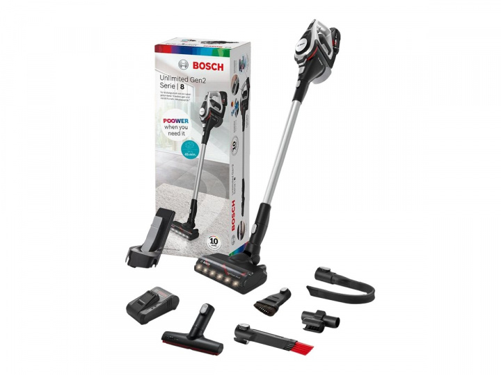 Bosch Unlimited Gen2 Series | 8 BSS82SIL1 Stick/handhållen dammsugare Silver i gruppen HJEM, HUS OG HAGE / Rengjøringsprodukter / Støvsugere og tilbehør / Håndstøvsugere hos TP E-commerce Nordic AB (C66418)