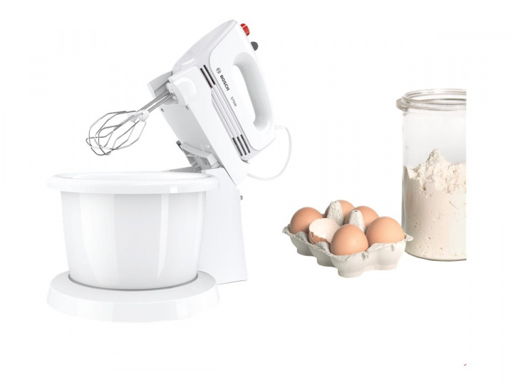 Bosch CleverMixx MFQ2600W Mixer Turbo-funktion Vit/röd i gruppen HJEM, HUS OG HAGE / Husholdningsapparater / Matprosessorer og kjøkkenassistenter / Miksere og blendere hos TP E-commerce Nordic AB (C66522)