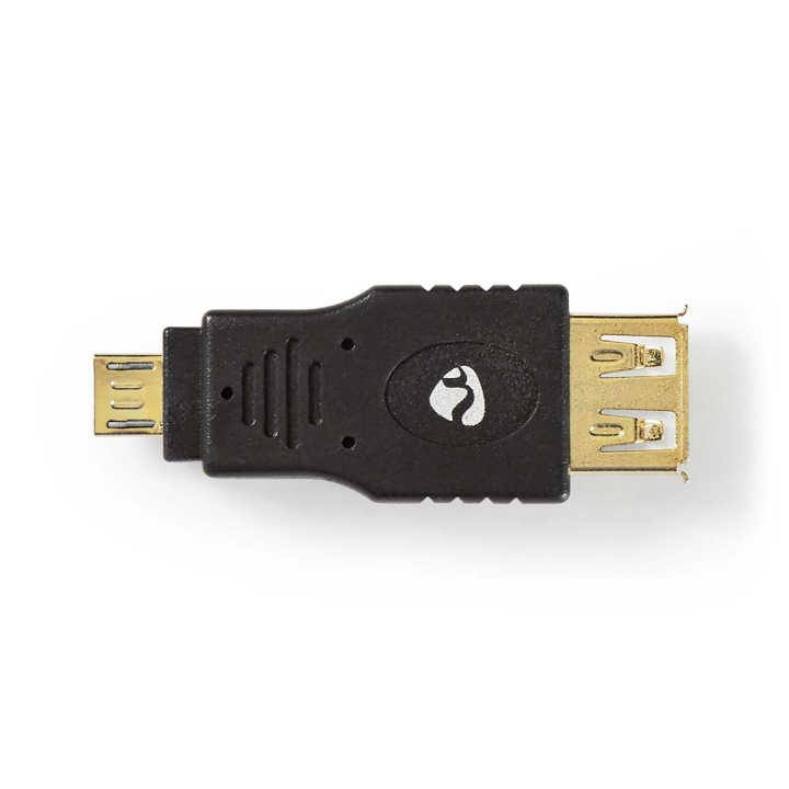 Nedis USB Mikro-B Adapter | USB 2.0 | USB Micro-B Han | USB-A Hun | 480 Mbps | Gull belagt | PVC | Antrasitt | Boks i gruppen Datautstyr / Kabler og adaptere / USB / USB-A hos TP E-commerce Nordic AB (C66634)