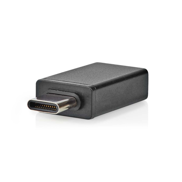 Nedis USB-C™ Adapter | USB 3.2 Gen 1 | USB-C™ Hann | USB-A Hun | 5 Gbps | OTG | Rund | Nikkel belagt | Sort | Boks i gruppen SMARTTELEFON & NETTBRETT / Ladere og Kabler / Adaptere hos TP E-commerce Nordic AB (C66657)