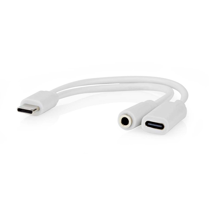 Nedis USB-C™ Adapter | USB 2.0 | USB-C™ Hann | USB-C™ Hunn / 3.5 mm Hun | 0.10 m | Rund | Nikkel belagt | PVC | Hvit | Boks i gruppen SMARTTELEFON & NETTBRETT / Ladere og Kabler / Adaptere hos TP E-commerce Nordic AB (C66658)