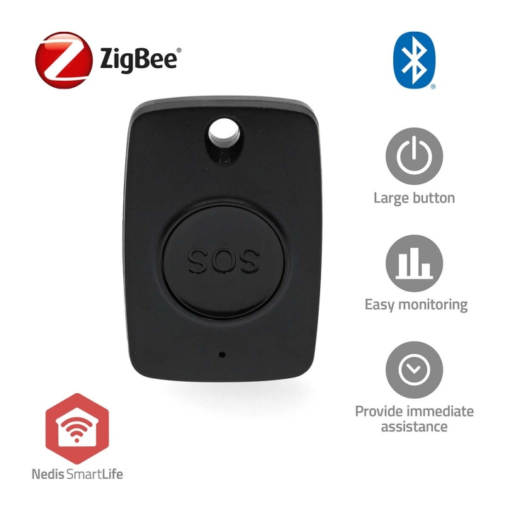 Nedis Smart Panikk Knapp | Zigbee 3.0 | Energitype for batteri: CR2450 | Sort i gruppen SPORT, FRITID & HOBBY / Morsomme produkter / Smarte produkter hos TP E-commerce Nordic AB (C66709)