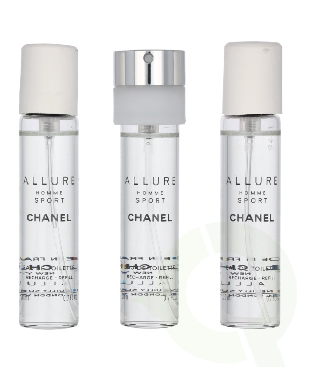 Chanel Allure Homme Sport Giftset 60 ml 3x Edt Travel Spray Refill 20Ml - Twist and Spray i gruppen HELSE OG SKJØNNHET / Gavesett / Gavesett for ham hos TP E-commerce Nordic AB (C66747)