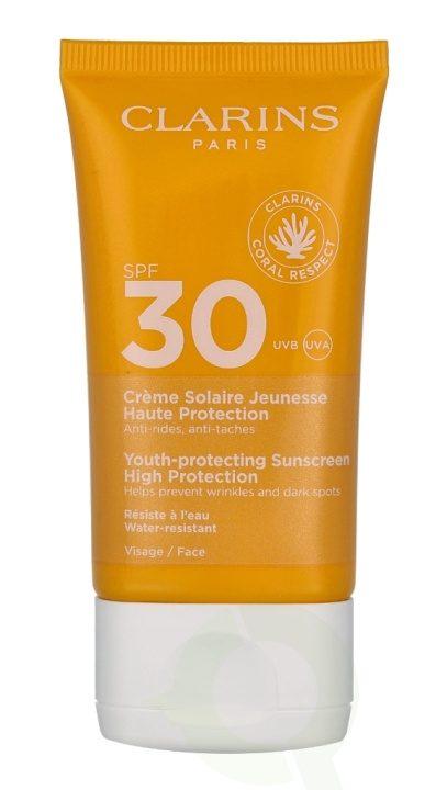 Clarins Youth-protecting Sunscreen SPF30 50 ml i gruppen HELSE OG SKJØNNHET / Hudpleie / Soling / Solkrem hos TP E-commerce Nordic AB (C66848)