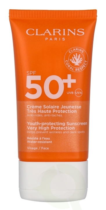 Clarins Youth-protecting Sunscreen SPF50+ 50 ml i gruppen HELSE OG SKJØNNHET / Hudpleie / Soling / Solkrem hos TP E-commerce Nordic AB (C66849)