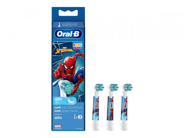 Oral B Extra toothbrush head Spiderman i gruppen HELSE OG SKJØNNHET / Munnpleie / Elektriske tannbørster tilbehør hos TP E-commerce Nordic AB (C66947)