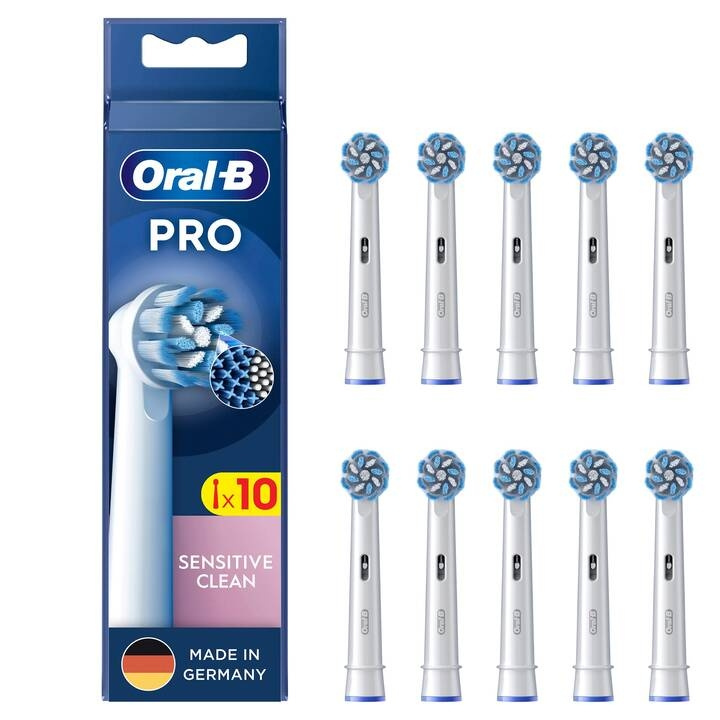 Oral B Pro Sensitive Clean Borsthuvuden Vit, 10 st. extra tandborsthuvuden i gruppen HELSE OG SKJØNNHET / Munnpleie / Elektriske tannbørster tilbehør hos TP E-commerce Nordic AB (C66963)