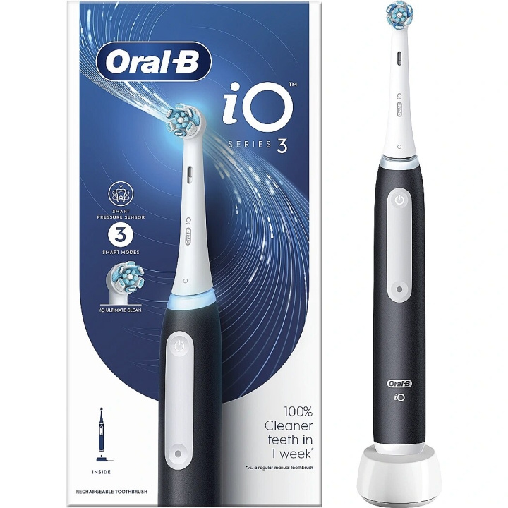 Oral B iO Series 3 Matt Black i gruppen HELSE OG SKJØNNHET / Munnpleie / Elektriske tannbørster hos TP E-commerce Nordic AB (C66966)