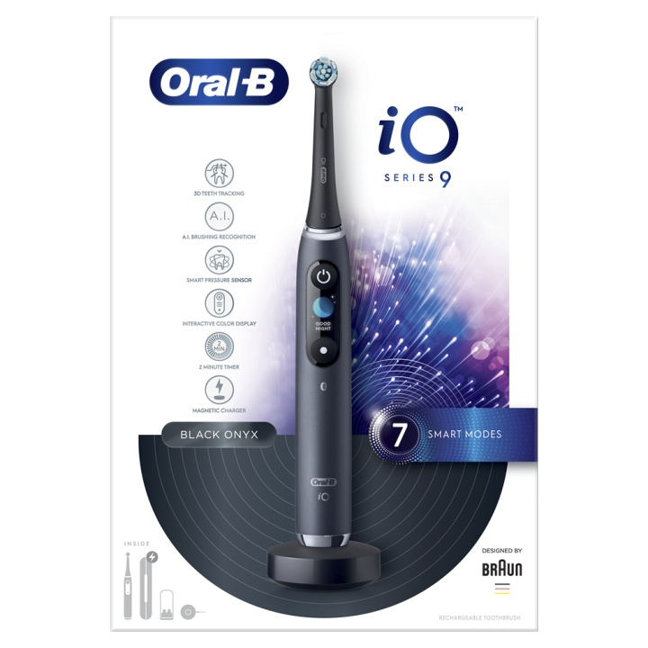 Oral B iO Series 9 Black elektrisk tandborste i gruppen HELSE OG SKJØNNHET / Munnpleie / Elektriske tannbørster hos TP E-commerce Nordic AB (C66967)