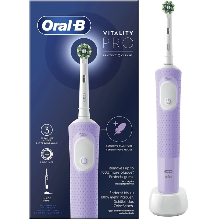 Oral B Vitality Pro Violet elektrisk tandborste i gruppen HELSE OG SKJØNNHET / Munnpleie / Elektriske tannbørster hos TP E-commerce Nordic AB (C67005)