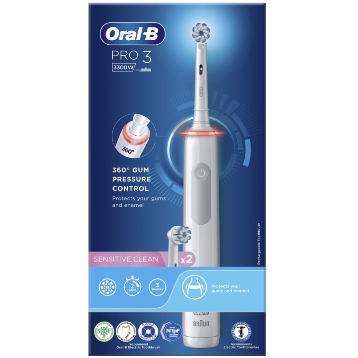 Oral B Pro 3 3300W elektrisk tandborste i gruppen HELSE OG SKJØNNHET / Munnpleie / Elektriske tannbørster hos TP E-commerce Nordic AB (C67012)