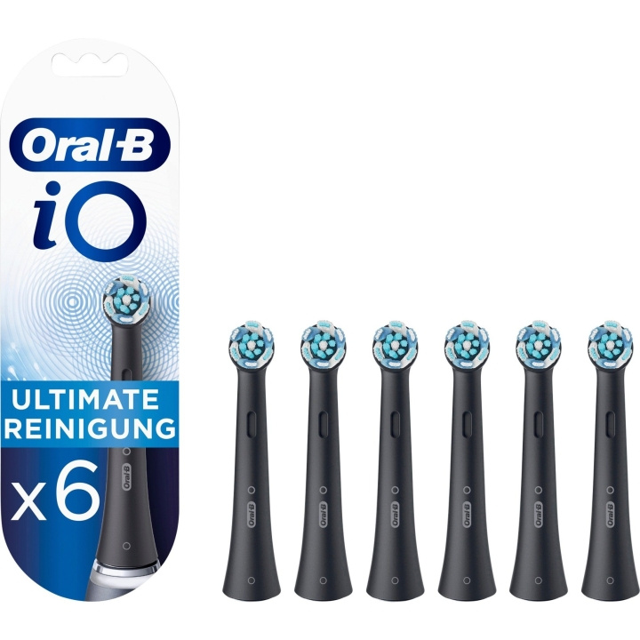 Oral B iO Ultimate Clean borstmunstycken Svart, 6 st. extra tandborsthuvuden i gruppen HELSE OG SKJØNNHET / Munnpleie / Elektriske tannbørster tilbehør hos TP E-commerce Nordic AB (C67041)