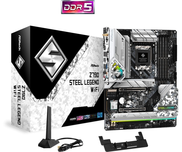 ASRock Z790 Steel Legend Wifi - DDR5 i gruppen Datautstyr / PC-Komponenter / Hovedkort hos TP E-commerce Nordic AB (C67051)