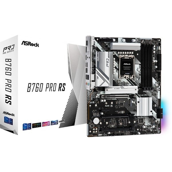 ASRock B760 PRO RS ATX LGA1700 Intel B760 i gruppen Datautstyr / PC-Komponenter / Hovedkort hos TP E-commerce Nordic AB (C67071)