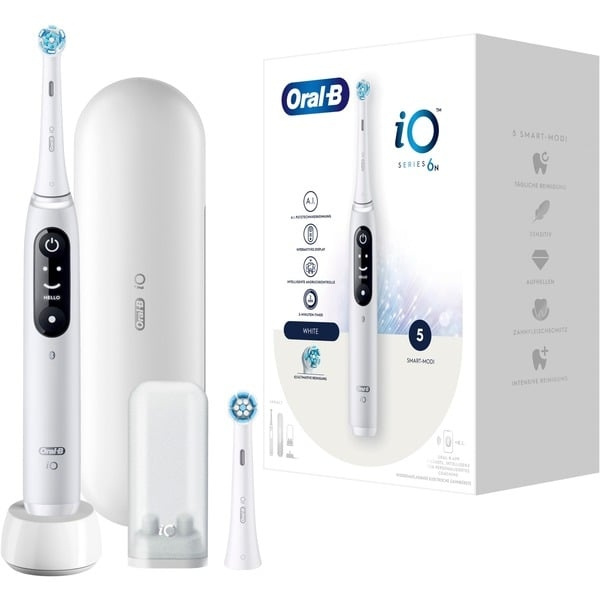 Oral B iO Series 6 Vit + fodral i gruppen HELSE OG SKJØNNHET / Munnpleie / Elektriske tannbørster hos TP E-commerce Nordic AB (C67074)