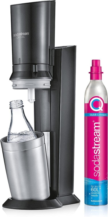 SodaStream Crystal 3.0 Sodamaskin Svart inkl. glasflaska i gruppen HJEM, HUS OG HAGE / Husholdningsapparater / Vann og juice / Kullsyremaskin / Maskiner hos TP E-commerce Nordic AB (C67160)