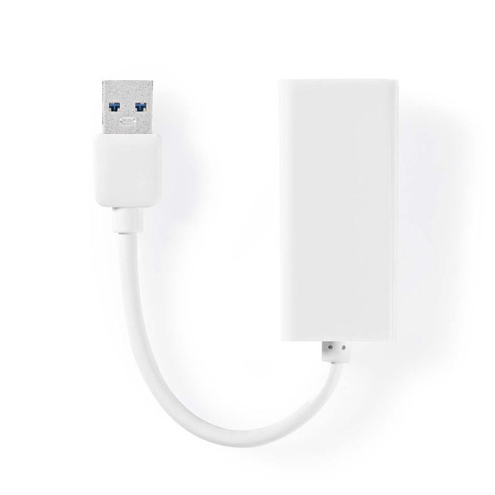 Nedis USB-nettverkskort | USB 3.2 Gen 1 | 1 Gbps | USB-A Han | RJ45 Hun | 0.20 m | Rund | Nikkel belagt | Bare kobber | Hvit | Boks i gruppen Datautstyr / Nettverk / Nettverkskort / USB hos TP E-commerce Nordic AB (C67500)