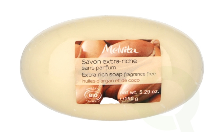 Melvita Extra Rich Soap 150 g With Argan Oil & Coconut i gruppen HELSE OG SKJØNNHET / Hudpleie / Kroppspleie / Duftsåpe hos TP E-commerce Nordic AB (C67786)