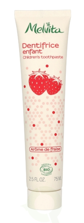 Melvita Children\'s Toothpaste 75 ml Strawberry i gruppen HELSE OG SKJØNNHET / Munnpleie / Whiteningprodukter hos TP E-commerce Nordic AB (C67803)