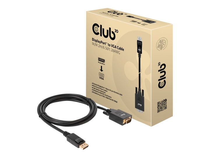 Club 3D Adapter 20 pin DisplayPort han (input) -> 15 pin HD D-Sub (HD-15) han (output) 2 m i gruppen Datautstyr / Kabler og adaptere / DisplayPort / Kabler hos TP E-commerce Nordic AB (C67830)