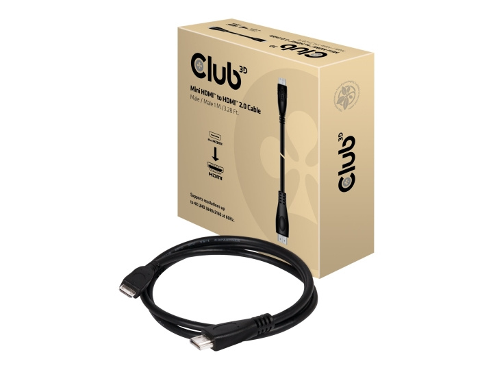 Club 3D Mini HDMI 2.0 til HDMI 2.0 1m 4K60Hz i gruppen Elektronikk / Kabler og adaptere / HDMI / Kabler hos TP E-commerce Nordic AB (C67881)