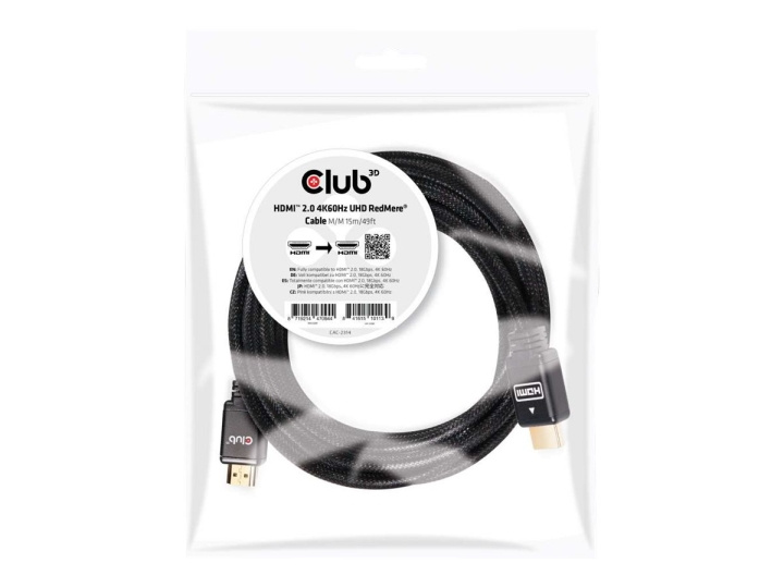 Club 3D HDMI 2.0 RedMere 4K60Hz UHD 15m i gruppen Elektronikk / Kabler og adaptere / HDMI / Kabler hos TP E-commerce Nordic AB (C67885)