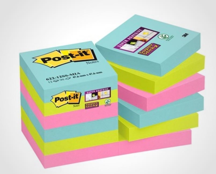 3M Post-it Super-Sticky stafettpinne 47,6 x 47,6 mm i gruppen HJEM, HUS OG HAGE / Kontorsmaterialer / Papir og Blokker hos TP E-commerce Nordic AB (C68132)